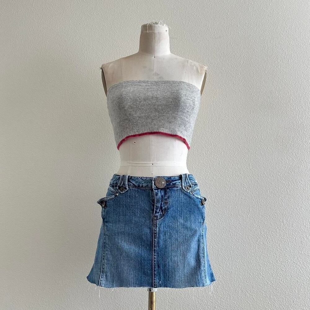 handmade gray pink cashmere bandeau